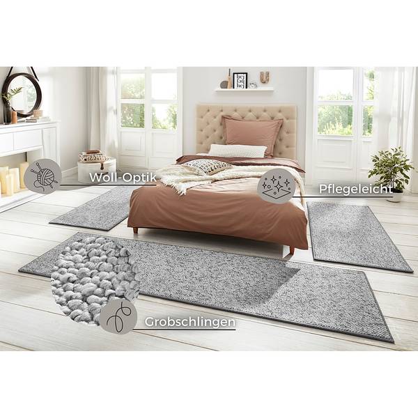 Kurzflorteppich Wolly II Kunstfaser - Granit - Ø 200 cm