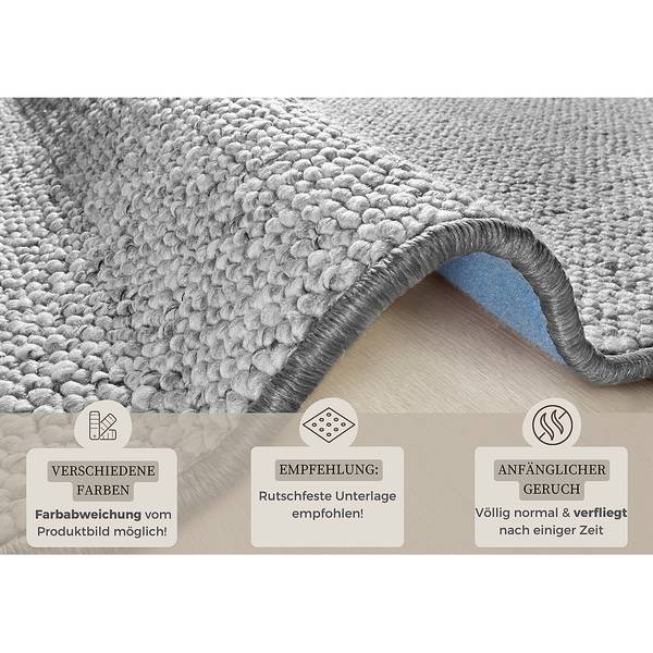 Kurzflorteppich Wolly II Kunstfaser - Granit - Ø 200 cm