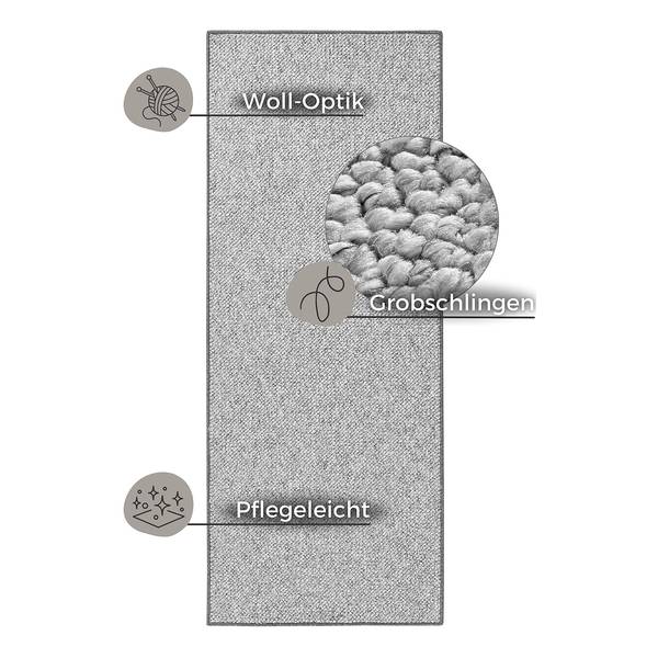 Kurzflorteppich Wolly II Kunstfaser - Granit - Ø 200 cm