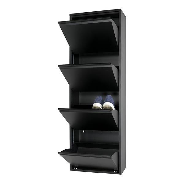 Schoenenkast Meelin III metaal - zwart