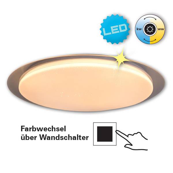 LED-plafondlamp Locarno acrylglas/staal - 1-lichts