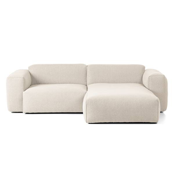 Ecksofa HUDSON 1,5-Sitzer mit Longchair Webstoff Saia: Beige - Longchair davorstehend rechts