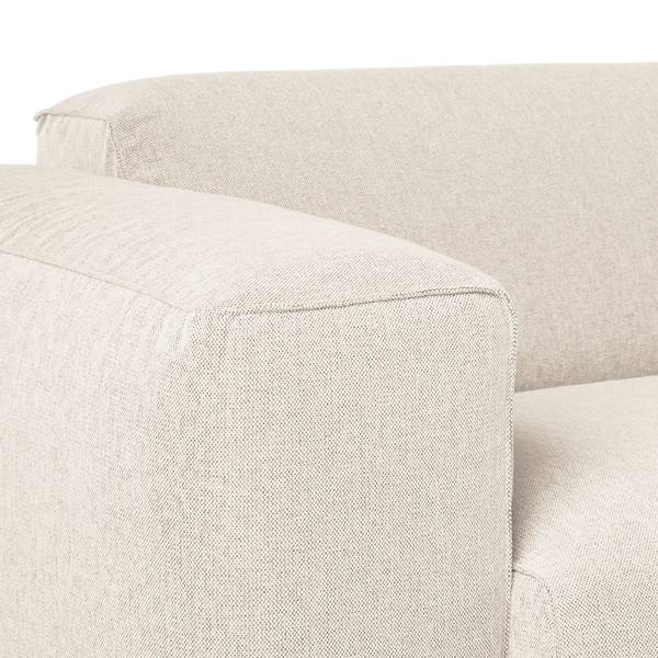 Ecksofa HUDSON 1,5-Sitzer mit Longchair Webstoff Saia: Beige - Longchair davorstehend rechts