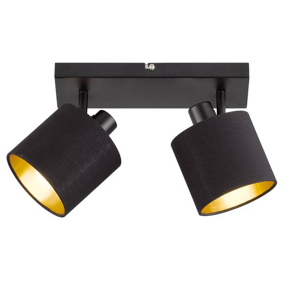 Strahler Tommy Baumwollstoff / Eisen - Schwarz / Messing - Flammenanzahl: 2