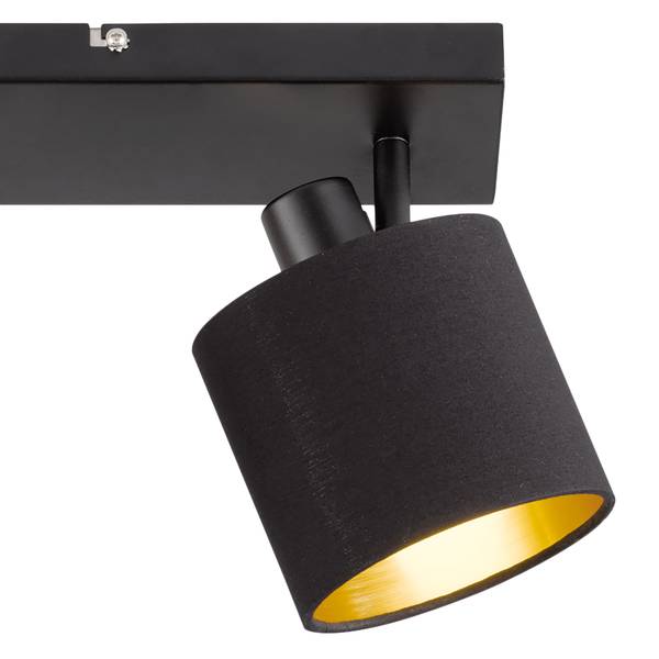 Strahler Tommy Baumwollstoff / Eisen - Schwarz / Messing - Flammenanzahl: 2