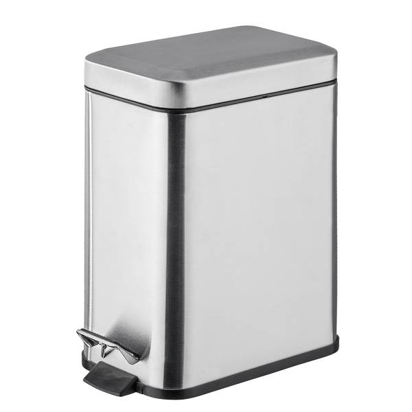 Panier poubelle en métal, rectangulaire Argenté - Métal - 14 x 30 x 28 cm