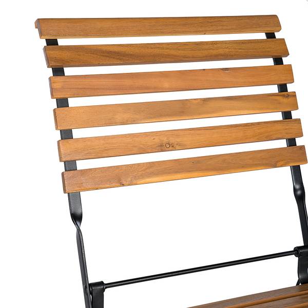 Tuinstoel Tuscany I (set van 2) massief acaciahout/staal - acaciahout/zwart