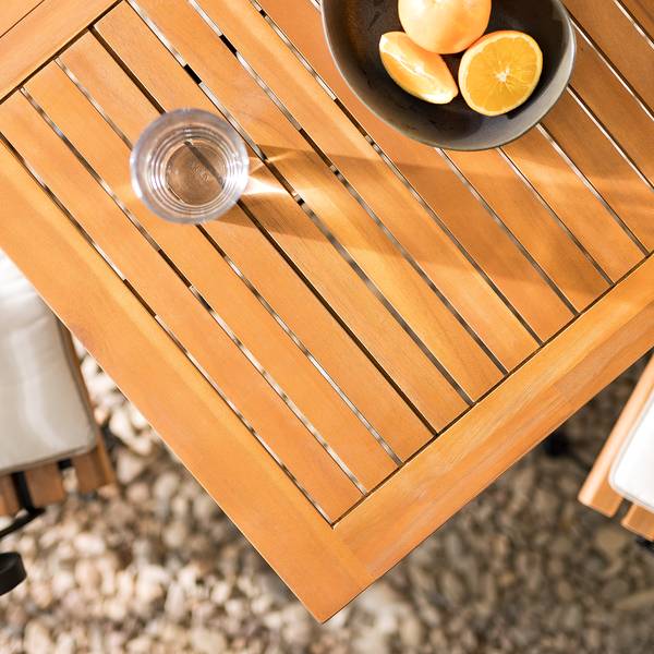 Uitschuifbare tuintafel Tuscany massief acaciahout/staal - acaciahout/zwart