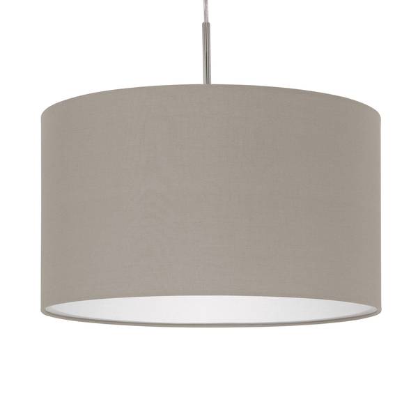 Pendelleuchte Pasteri III Mischgewebe / Stahl - 1-flammig - Cappuccino - Breite: 38 cm