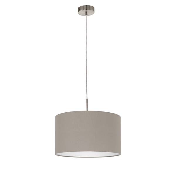 Pendelleuchte Pasteri III Mischgewebe / Stahl - 1-flammig - Cappuccino - Breite: 38 cm