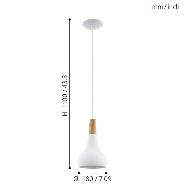 Pendelleuchte Sabinar I Stahl - 1-flammig - Weiß