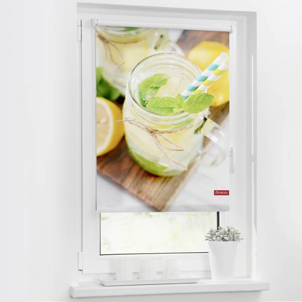 Klemmfix-Rollo Limo Webstoff - Gelb / Grün - 100 x 150 cm