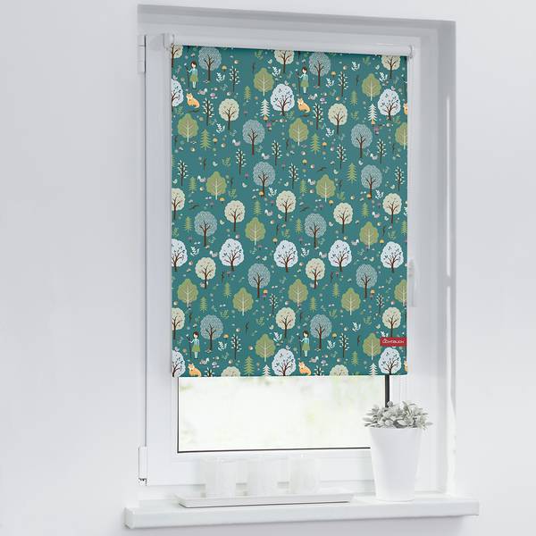 Verdunkelungsrollo Leni Webstoff - Grün - 60 x 150 cm
