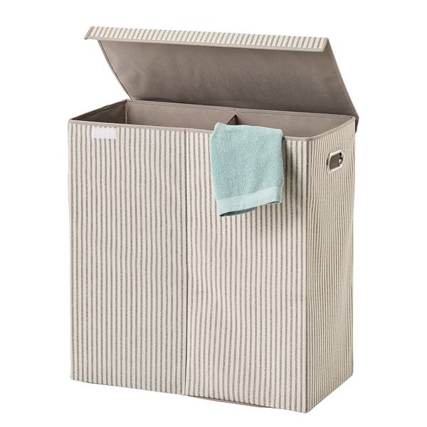 Wäschesammler Stripes Webstoff - Beige