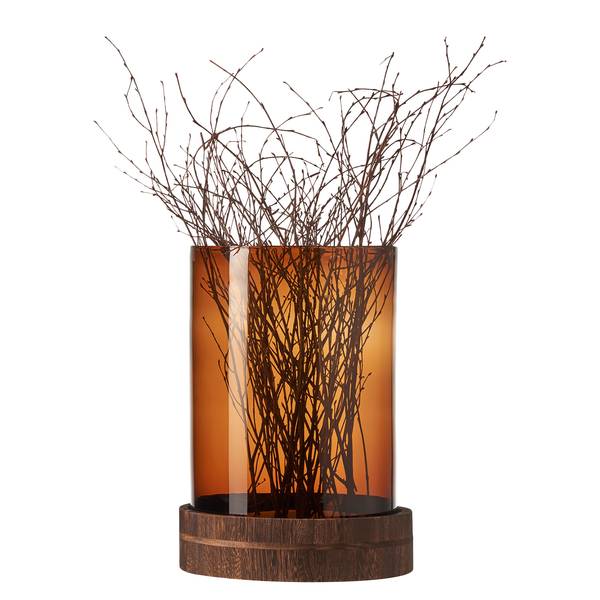 Windlicht Terra III Glas/massief paulowniahout - bruin