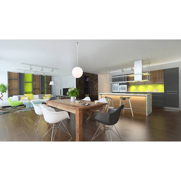 Pendelleuchte Balla I Milchglas / Eisen - 1-flammig