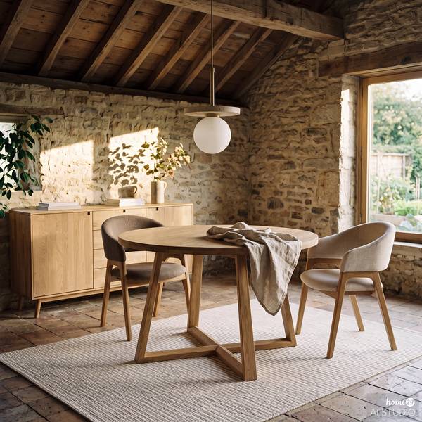 Massives Sideboard FINSBY Eiche massiv - Eiche