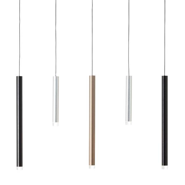 LED-Pendelleuchte Cembalo II Acrylglas / Stahl - Flammenanzahl: 5