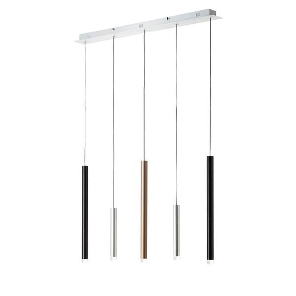 LED-Pendelleuchte Cembalo II Acrylglas / Stahl - Flammenanzahl: 5