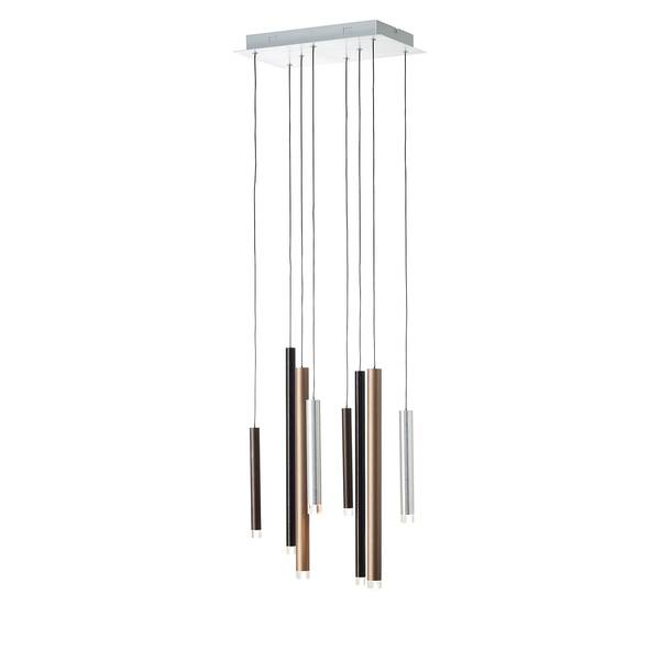 LED-Pendelleuchte Cembalo III Acrylglas / Stahl - Flammenanzahl: 8