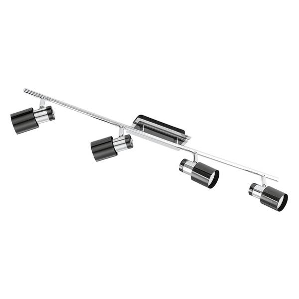 LED-Deckenleuchte Davida Stahl - Schwarz - Flammenanzahl: 4