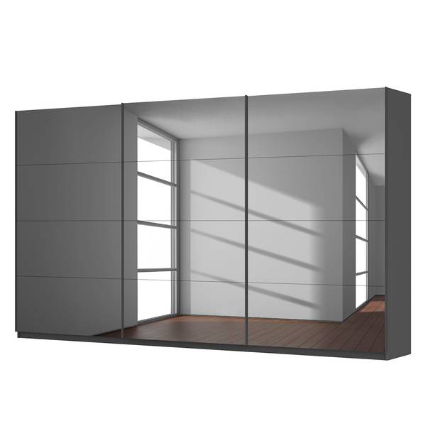 Schwebetürenschrank SKØP reflect+ Graphit - 405 x 236 cm - 3 Türen