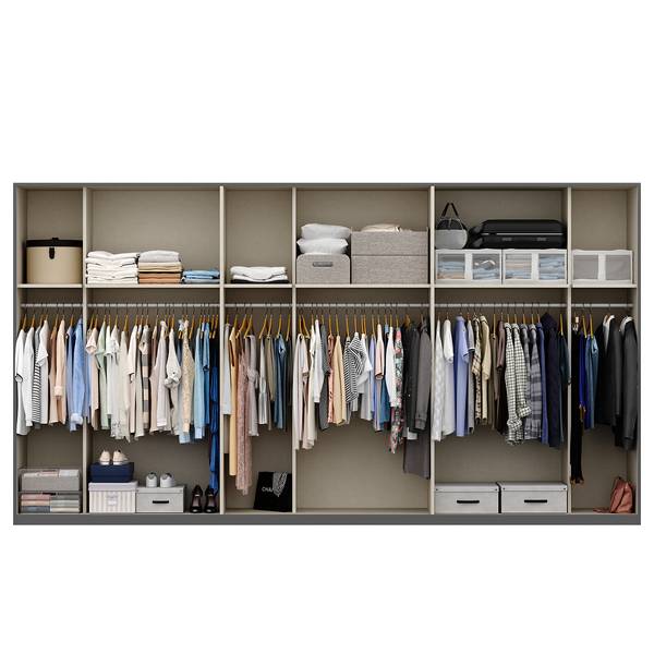 Schwebetürenschrank SKØP reflect+ Graphit - 405 x 236 cm - 3 Türen
