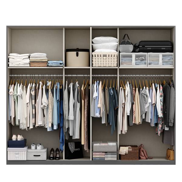 Draaideurkast SKØP pure reflect grafietkleurig/kristalspiegel - grafietkleurig - 270 x 236 cm