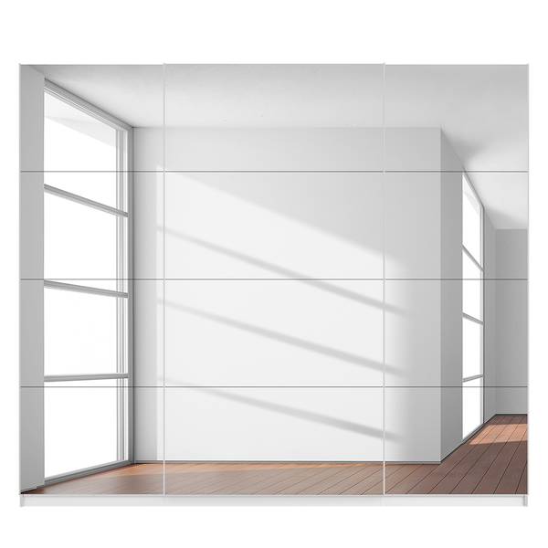 Schwebetürenschrank SKØP reflect Alpinweiß - 270 x 236 cm - 3 Türen