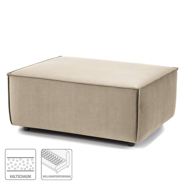 Polsterhocker KINX rechteckig Samt Shyla: Beige