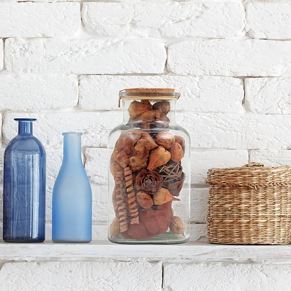 Sierfles Flora I bruin - andere - 14 x 27 x 14 cm