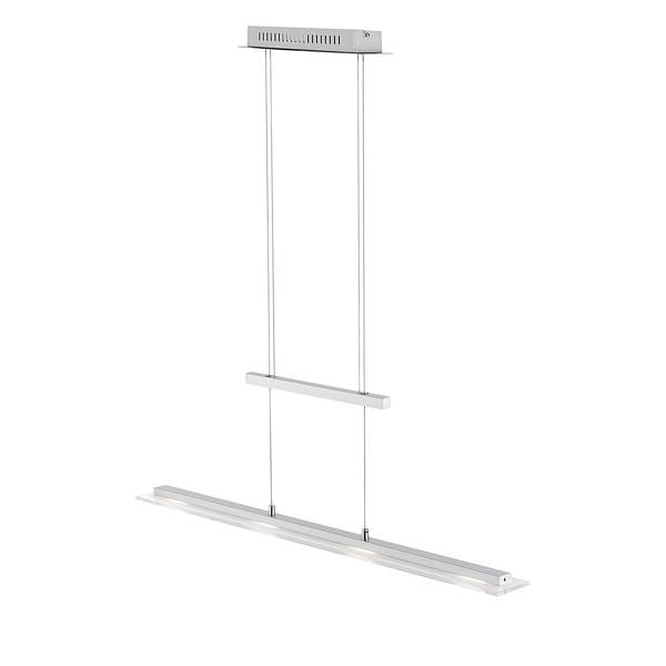 LED-Pendelleuchte Tenso Glas / Eisen - 3-flammig - Matt Nickel - Breite: 64 cm