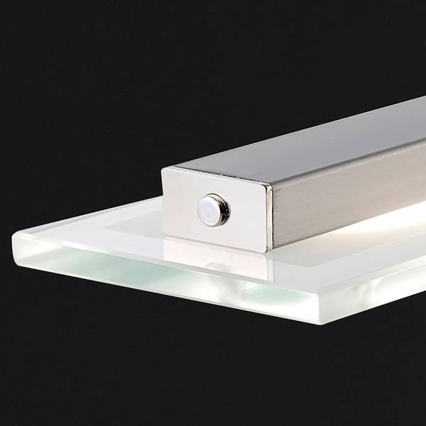 LED-Pendelleuchte Tenso Glas / Eisen - 3-flammig - Matt Nickel - Breite: 64 cm