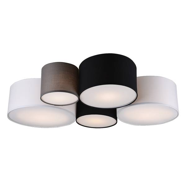 Deckenleuchte Hotel I Mischgewebe / Eisen - Flammenanzahl: 5