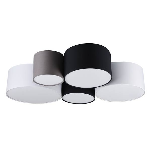 Deckenleuchte Hotel I Mischgewebe / Eisen - Flammenanzahl: 5