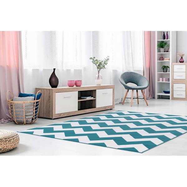 Kurzflorteppich Manolya 2095 Webstoff - Türkis - 80 x 150 cm