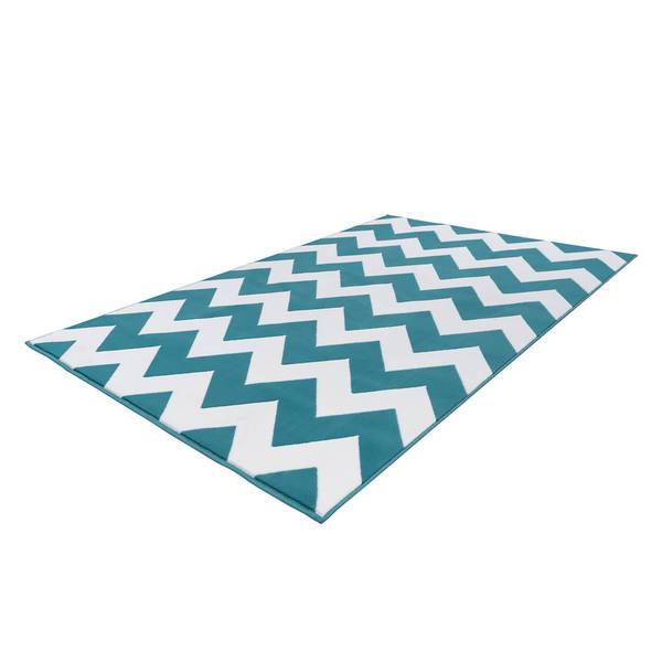 Kurzflorteppich Manolya 2095 Webstoff - Türkis - 80 x 150 cm