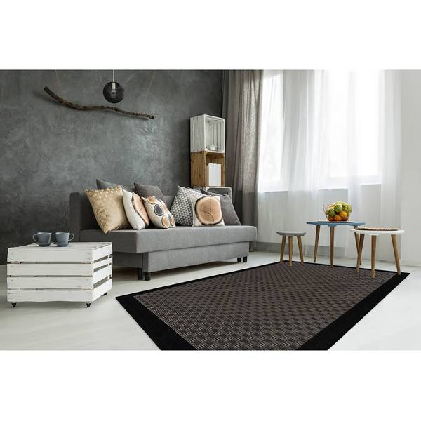 Kurzflorteppich Indonesia-Banjar Webstoff - Taupe - 80 x 150 cm
