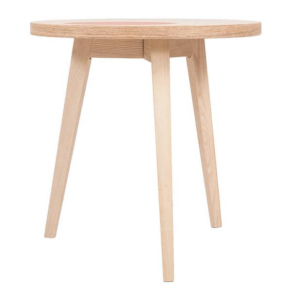 Bijzettafel Addison deels massief essenhout - pastelabrikoos