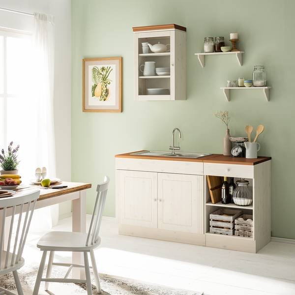 Ligne de cuisine LILLEHAMMER type B Pin massif - Pin blanc / Pin couleur miel