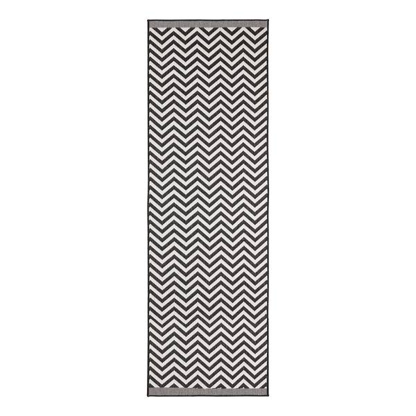 In-/Outdoorläufer Palma Polypropylene - Schwarz - 80 x 250 cm