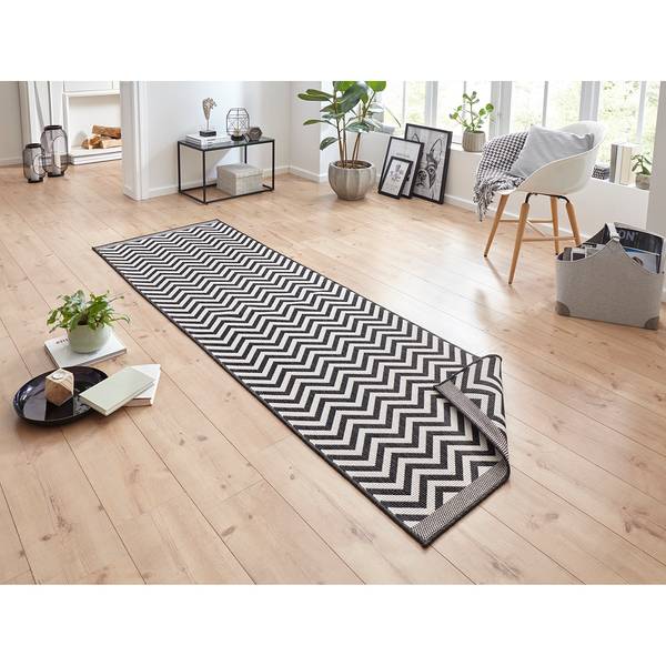 In-/Outdoorläufer Palma Polypropylene - Schwarz - 80 x 250 cm
