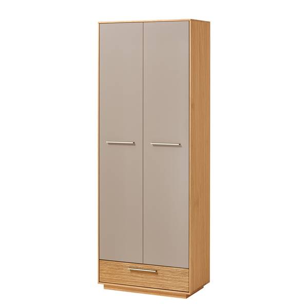 Schuhschrank Loveno Eiche teilmassiv / Metall - Taupe
