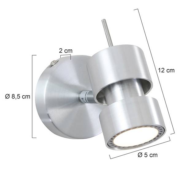 LED-Wandleuchte Natasja Stahl - Silber