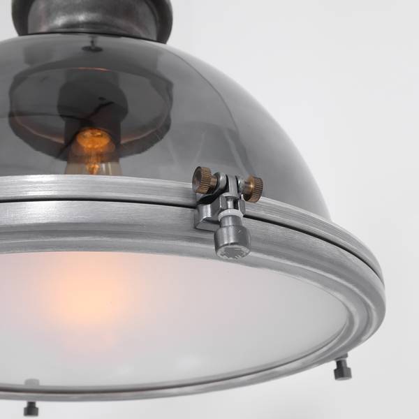 Hanglamp Bikkel I transparant glas / staal - 1 lichtbron