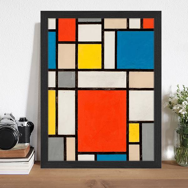 Afbeelding Red Square massief beukenhout/plexiglas - 32 x 42 cm