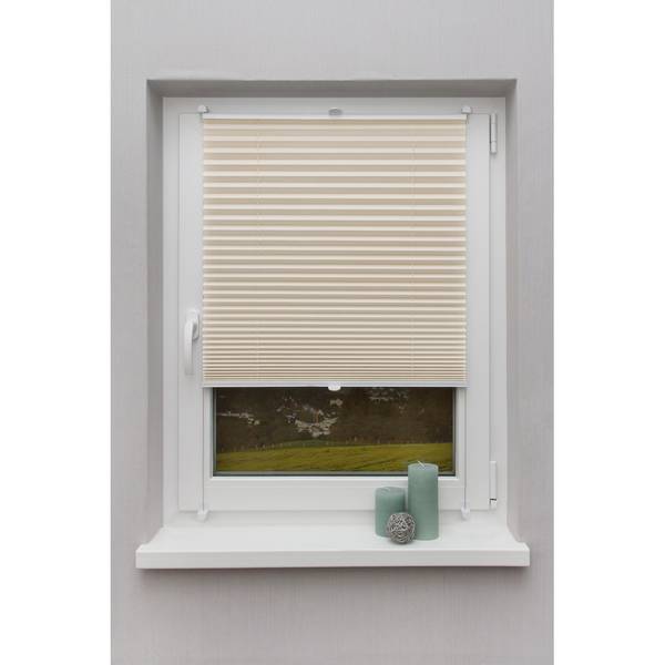 Plissé Klemmfix Fyn Geweven stof - magnolia - 60 x 130 cm