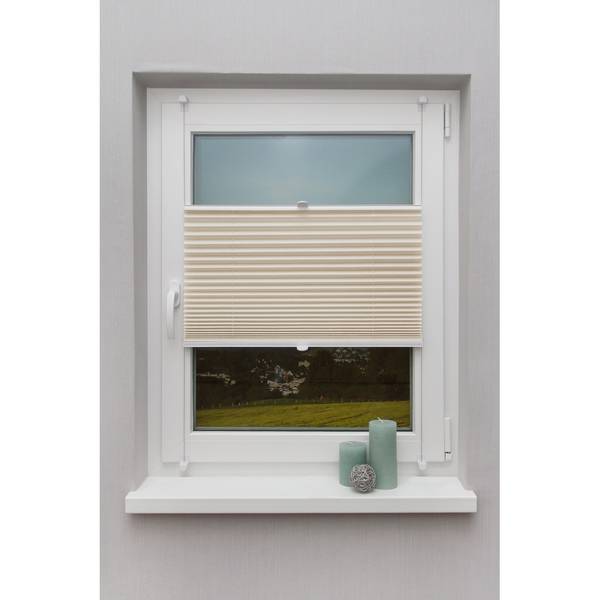 Plissé Klemmfix Fyn Geweven stof - magnolia - 60 x 130 cm