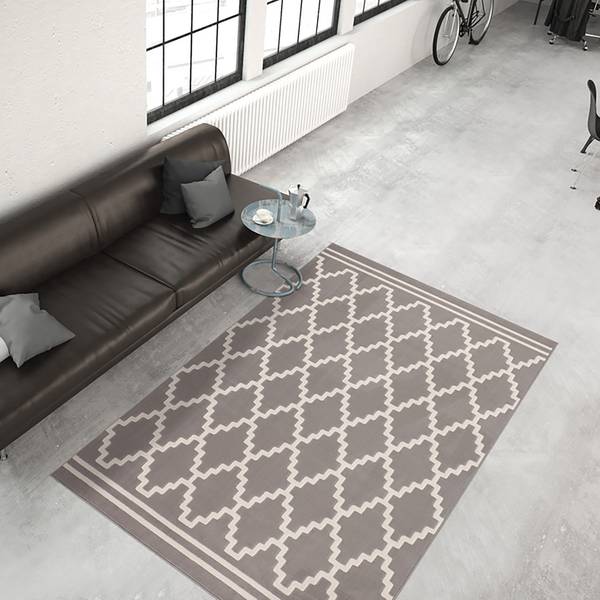 Kurzflorteppich Lina 200 Webstoff - Taupe - 150 x 80 cm
