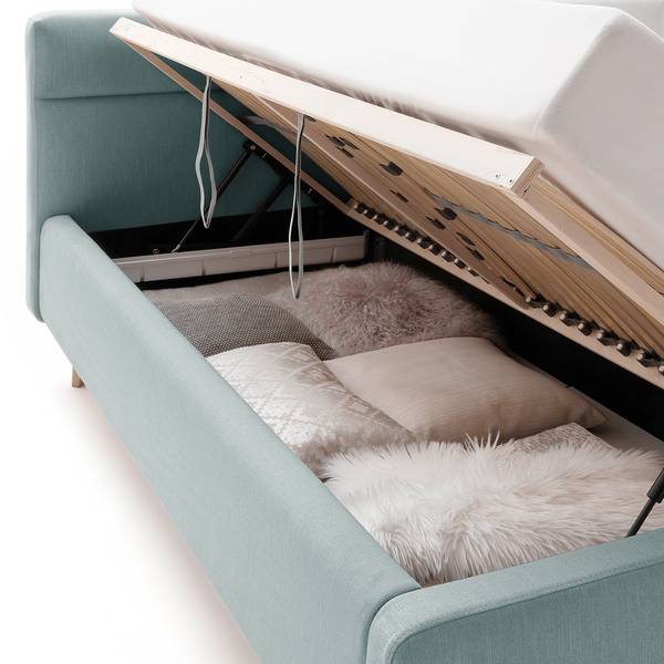 Polsterbett LOTTE Webstoff Meara: Mintgrau - 180 x 200cm